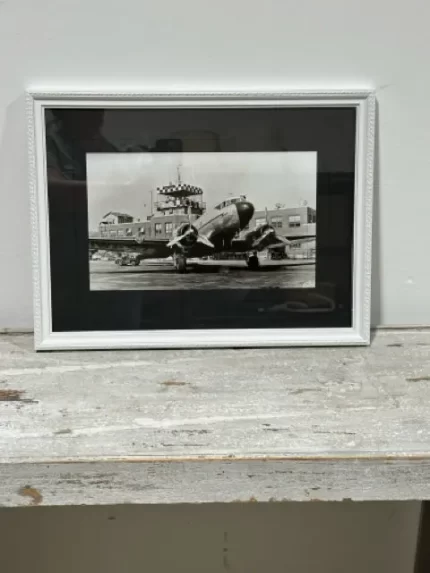 "Boeing Air Field Seattle, WA Circa 1950" Black & White Framed Print
