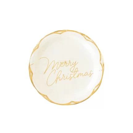 Christmas Memories Merry Christmas Script Paper Plate