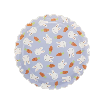 Bunny and Carrot Scallop Paper Plate