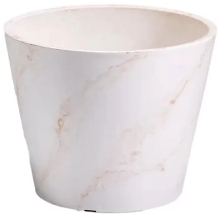 Red & White Imitation Marble Pot - 25cm