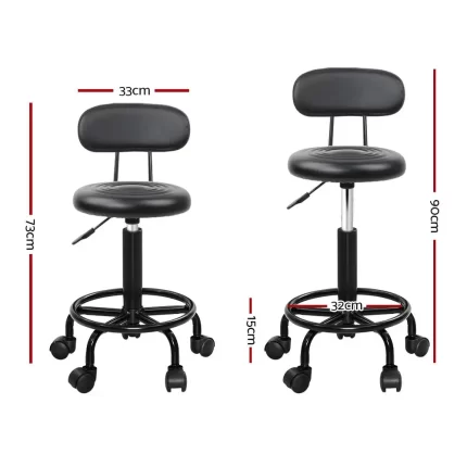 Salon Stool Swivel Chair with Back Barber Beauty Hydraulic Lift