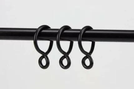 Rod Desyne 10 Count Eyelet Curtain Rings, Black
