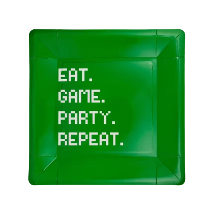 Eat Game Party Square Paper Plate