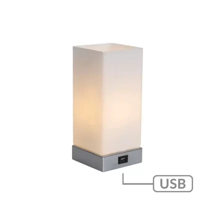 Rectangle Touch Lamp Jessica with USB Port