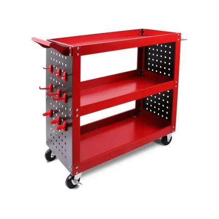 Red 3-Tier Tool Cart Trolley Toolbox Storage Workshop Garage Organizer 150kg