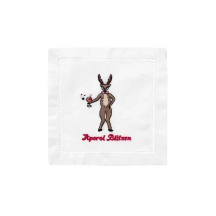 AM Aperol Blitzen Cocktail Napkins, Set of Four