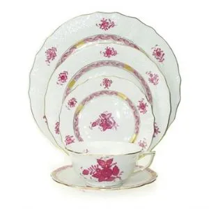 Chinese Bouquet Raspberry Bread & Butter Plate