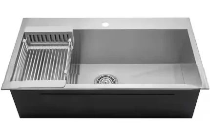 AKDY 32" x 18" x 9" Handmade Stainless Steel Top Mount Kitchen Sink Single Basin